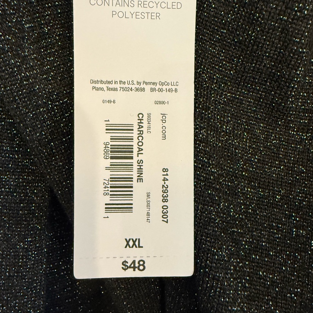Black with silver glitter “sparkle” through out! XXL - Picture 2 of 5